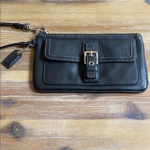 Coach Leather Wristlet w/ Magnetic Snap Pocket
